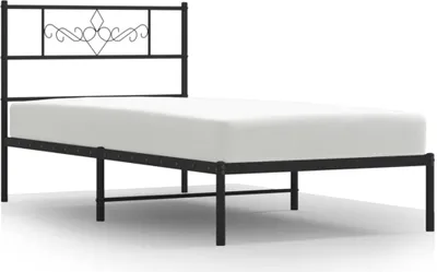 Obrázek produktu pro Kovový rám postele s čelem černý 90 x 200 cm