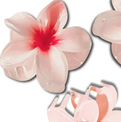 Produktbild von Plumeriablüten-Haarspange mit rosa Kiefer