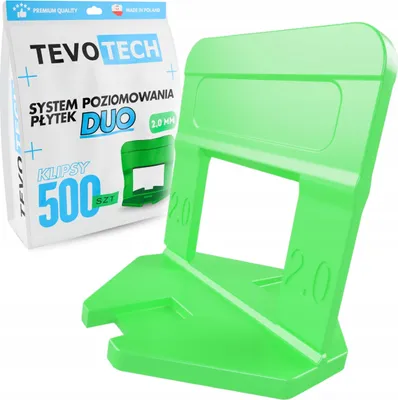 Immagine prodotto di Sistema di livellamento per piastrelle Tevotech DUO Clip 2,0 mm 500 pezzi