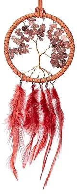 Produktbild von Traumfänger Lebensbaum Erdbeerquarz – 2er-Set – ±7x23cm