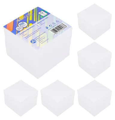 Produktbild von 6x Zettelbox Nachfüller Memowürfel Nachfüllpapier 800 Blatt weißes PapierMix Notizzettel