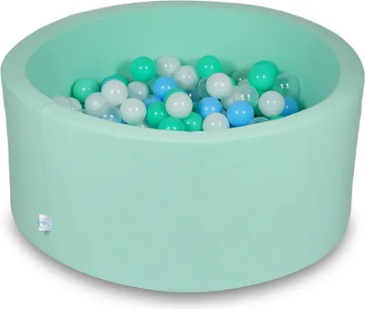 Immagine prodotto di Piscina secca 90x40cm menta con 300 palline: azzurro, trasparente, menta, bianco