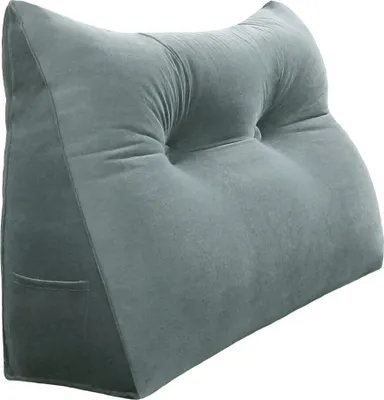 Zdjęcie produktu dla Duża ergonomiczna poduszka na zagłówek aksamitna poduszka klinowa, poduszka do czytania, poduszka klinowa, poduszka na plecy, poduszka wypoczynkowa, poduszka dekoracyjna