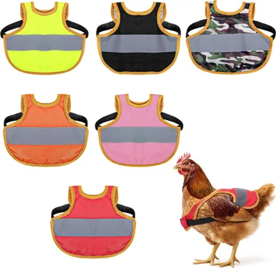 Produktbild von Belle Vous Reflektierende Hühner Warnfeste für Geflügel 6er Pack - Reflektierender Hühnersattel für Federschutz - Warnweste für Hühner, Gänse, Enten -