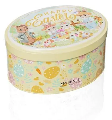 Image de Bougie ovale Jenny, senteur vanille, cire de soja, Osterkerze, Hasencreme