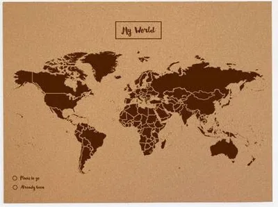 Produktbild von Miss Wood Weltkarte Woody Map Natural Cork L brown