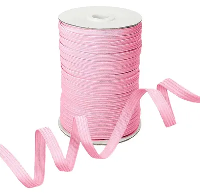Produktbild von Gummiband 100m x 7mm Gummilitze flach gestrickt Stretch Elastisch in 19 Farben, Gurtband:513 hellrosa