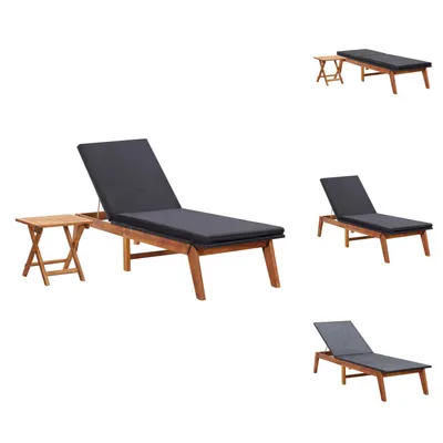 Produktbild von vidaXL Sonnenliege mit Tisch Poly Rattan und Massivholz Akazie -  Sonnenliegen