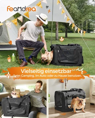Produktbild von Feandrea M Transportbox faltbar Oxford-Gewebe,Netzstoff,atmungsaktiv,Schwarz