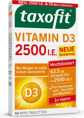 Zdjęcie produktu dla Taxof.Vitamin D3 2500 I.U. 50Tbl.7.