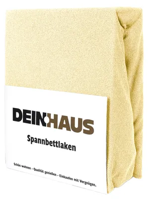 Produktbild von Spannbettlaken Frottee Baumwolle, hautfreundlicher Stoff, Bettlaken mit Gummizug Creme 140 x 200 cm
