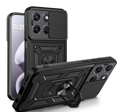 Produktbild von Outdoor Panzer Hülle für Motorola Moto G87 Kameraschutz Ring Case Stoßfest Schwarz