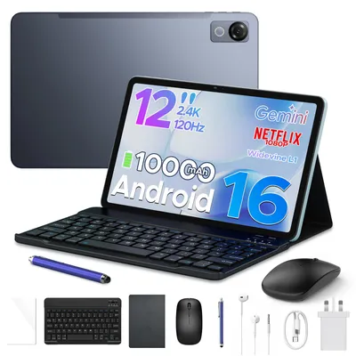 Produktbild von POCKAM P12 Tablet Android 16, 48GB(8+40) RAM + 128GB ROM(2TB TF) Tablet 11 Zoll mit Stift, Tastatur, Maus, 90Hz/8800mAh/Gemini AI/Widevine L1