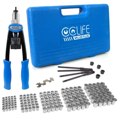Produktbild von CCLIFE Profi-Nietmutternzange Set, 150 Stück M5 M6 M8 M10 M12