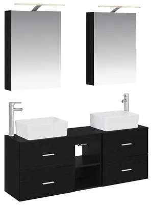Immagine prodotto di vidaXL Set di mobili da bagno, 5 pezzi, rovere nero