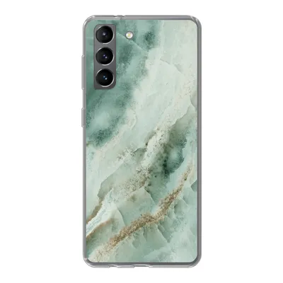 Produktbild von MuchoWow® Handyhülle Schutzhülle Hülle für Samsung Galaxy S21 Naturstein - Grün - Chic Silikon Softcase Handy Hülle - Softcase
