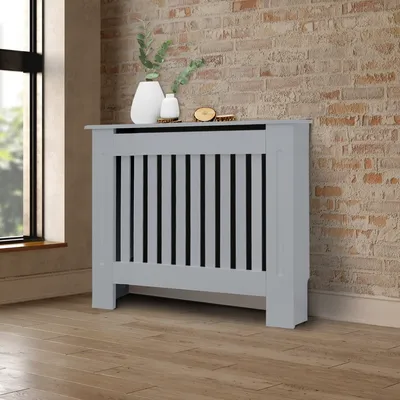 Produktbild von ML-Design Heizkörperverkleidung Landhausstil 78x19x82 cm, Grau, aus MDF lackiert für Schlafzimmer Wohnzimmer