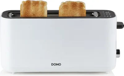Produktbild von Domo DO962T, 2 Scheibe(n), Weiß, Tasten, Drehregler, 980 W, 0,9 m, 395 mm