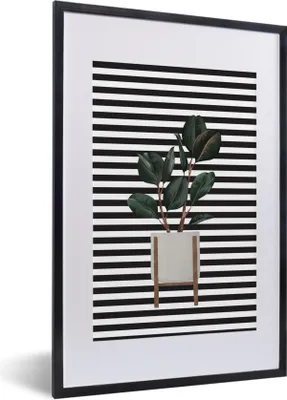 Produktbild von MuchoWow® MuchoWow® Gerahmtes Poster Pflanzen - Blumentopf - Zimmerpflanzen 40x60 cm - Poster mit zchwarzem Bilderrahmen - Poster in Rahmen