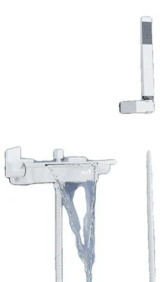 Productafbeelding van Badkamerkraan, watervaluitloop, wandmontage, wit