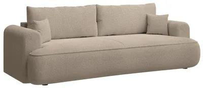 Produktbild von Selsey Ovo - 3-Sitzer Schlafsofa mit Bettkasten, Chenille-Bezug in Beige, 250 cm