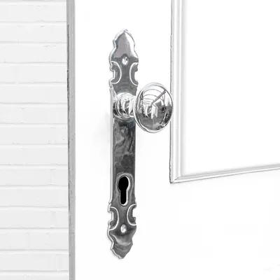 Produktbild von Halbgarnitur für Haustüren-Knauf Drehbar-edles Design | PZ | Nickel glanz