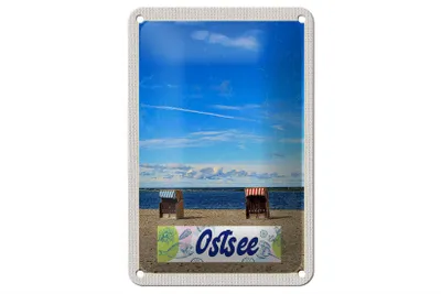 Produktbild von Blechschild Reise 12x18cm Ostsee Küste Strand Urlaub Schild