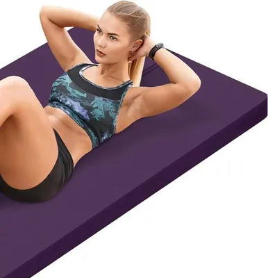 Immagine prodotto di Tappetino per yoga Famanu da 15 mm con superficie antiscivolo – grande tappetino da allenamento con borsa per il trasporto e chiusura a strappo