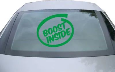 Produktbild von Indigos UG - Aufkleber Heckscheibe & Motorklappe DE7049 - grün - 600x539 mm - boost inside Auto - Auto Scheiben Fenster Heckklappe Tuning Racing JDM - Die cut