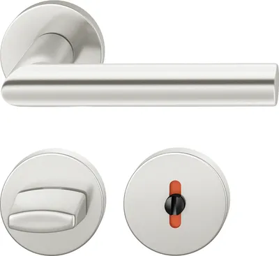 Produktbild von FSB Drückergarnitur 121076 ASL - Türgriffe mit Rosetten WC, Alu silber eloxiert