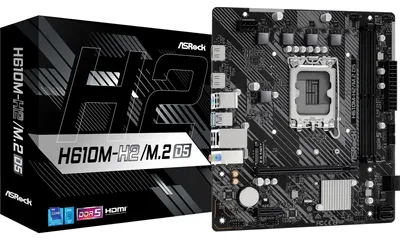 Immagine prodotto di ASRock H610M-H2/M.2 D5 - Scheda madre - micro ATX - Presa LGA1700 - Chipset H610 - USB 3.2 Gen 1 - Gigabit LAN - Grafica integrata (CPU necessaria) - Audio HD (8 canali) (90-MXBML0-A0UAYZ)