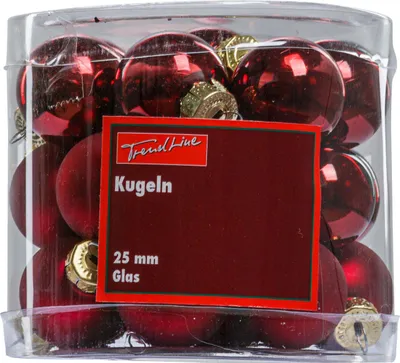 Produktbild von TrendLine Weihnachtskugeln aus Glas Ø 2,5 cm ochsenblut 24 Stück