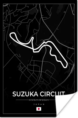 Produktbild von MuchoWow® Poster F1 - Rennsport - Japan - Suzuka Circuit - Rennstrecke - Schwarz 120x180 cm - Kunstposter