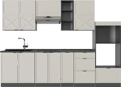 Produktbild von Küchenzeile Vicco Fame-Line GrauBeige/Anthrazit 280 cm , AP Anthrazit, Model 50467