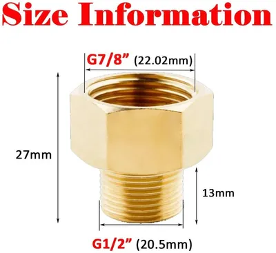 Toilettenspülventil Rohradapter - Bidet Schlauchanschluss - Kupfer - Wasserverbindung - 7/8" auf 1/2" - Geeignet für Toilette