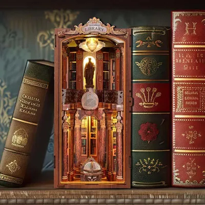 Produktbild von DIY Book Nook Geheime Bücher des Ordens - 3D-Puzzle - 492 Teile - Miniaturhaus - mit LED