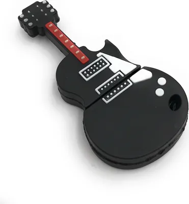 Produktbild von Onlineworld2013 Gitarre Musikinstrument Elektrogitarre schwarz rot Funny USB Stick 64 GB USB 3.0