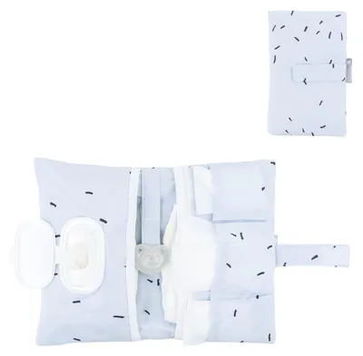 Produktbild von Kikkaboo Windeltasche Bear with me Wickeltasche, Selbstverschluss, Baumwolle blau