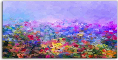 Produktbild von Coloray Canvas 120x60  Wandbild Leinwand Bilder Abstrakte Malerei lila Kosmos Blumen