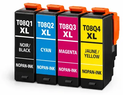 Image de Pack de 4 Cartouches compatible pour T08Q1 T08Q2 T08Q3 T08Q4 Noir et Couleurs NOPAN-INK