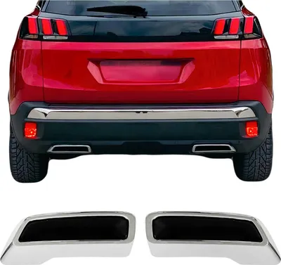 Image de Cadre d'échappement pour Peugeot 3008 2016-2020 ABS Chrome Brillant 2Pcs