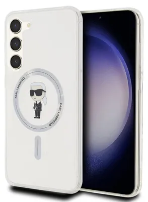 Produktbild von Karl Lagerfeld KLHMS23MHFCKNOT S23+ S916 transparent hardcase IML Ikonik MagSafe Schutzhülle