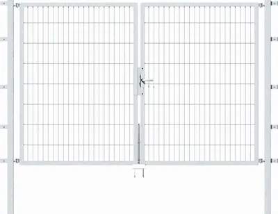 Produktbild von Alberts Doppeltor Flexo mit Zubehör, zum Einbetonieren, feuerverzinkt, Breite 250 cm, Höhe 160 cm