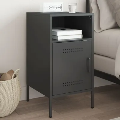 Immagine prodotto di Maison Exclusive - Comodino nero 36x39x68 cm Acciaio