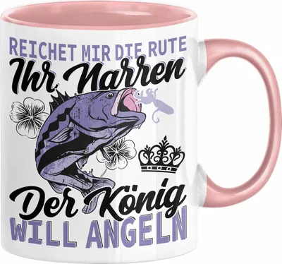 Produktbild von Angler Geschenk Tasse Spruch Männer Angeln Geschenkidee Kaffee-Becher Fischer Angeln (Rosa)