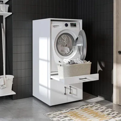Produktbild von Roomart Waschmaschinenschrank 67 cm breit, Weiß