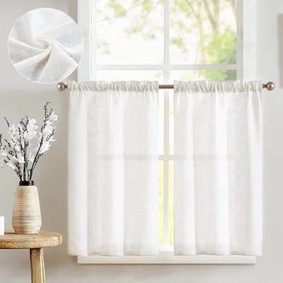 Obrázok produktu pre Polopriehľadný paraván z ľanu – ideálny do obývačky a kuchyne – sada 2 ks – 65 x 60 cm
