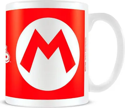 Immagine prodotto di Tazza Super Mario - Mario Initial - Merchandise ufficiale, in Vetroceramica, 315 ml, lavabile in lavastoviglie e in microonde