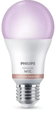 Produktbild von Philips Smarte LED-RGB-Lampe A60, E27-Sockel, 806 lm, Dreierpack, Wi-Fi/Bluetooth, Weiß, Wi-Fi 4 (802.11n), 802.11b, 802.11g, LED, Kunststoff, E27