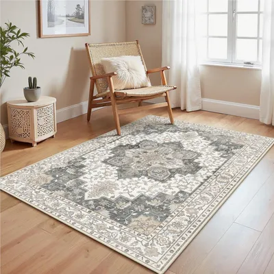 Immagine prodotto di Omgoods - Tappeto vintage - Lavabile in lavatrice e antiscivolo, 120 x 170 cm